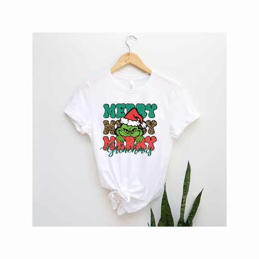 Merry Grinchmas Tee for Her or Transfer