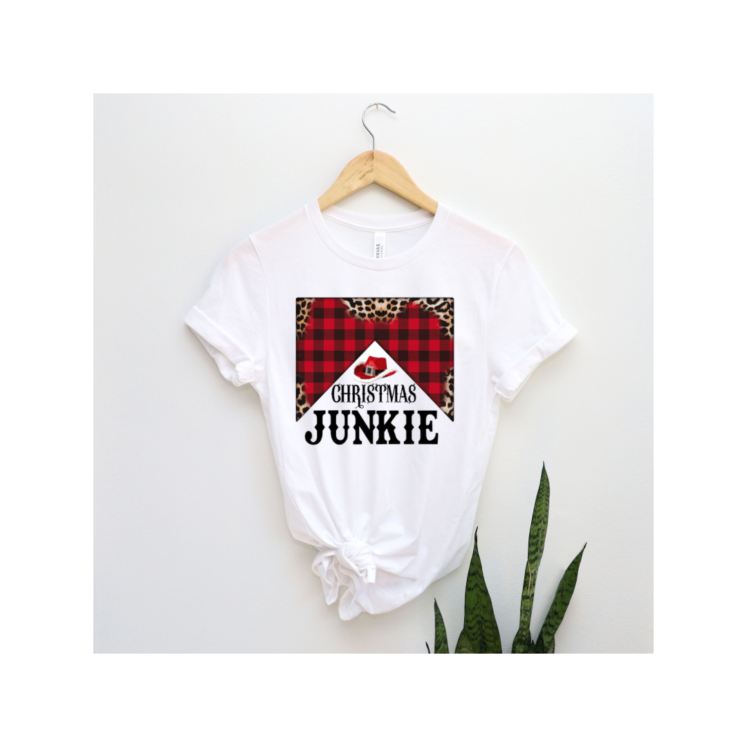 Christmas Junkie Tee for Her or Transfer