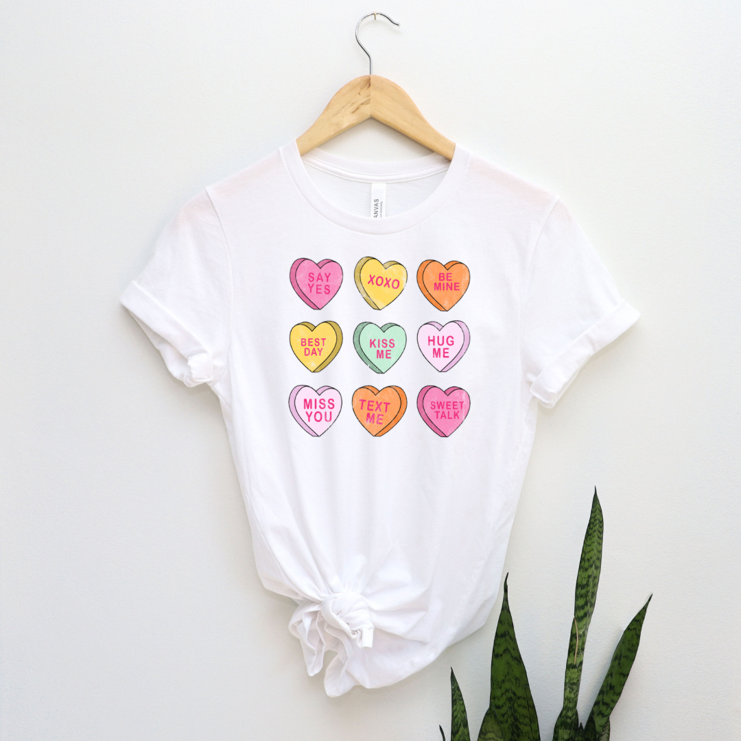 Message Hearts Tee for Her or Transfer