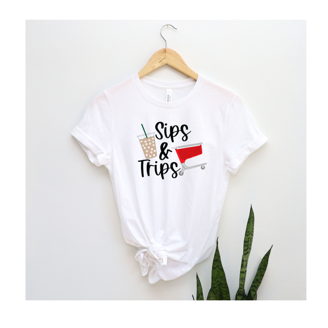 Sips & Trips Tee for Her or Transfer
